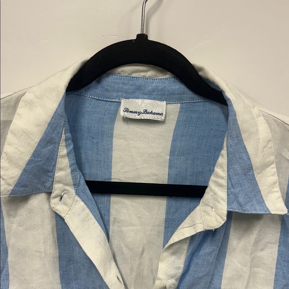 Tommy Bahama Blue and White Striped Shirt - Picture 5 of 8